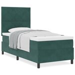 Lit avec sommier et matelas vidaXL Vert foncé 100x200 cm en velours