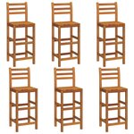 vidaXL Tabourets de bar lot de 6 bois massif d'acacia