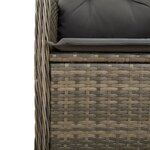 vidaXL Ensemble de bistro de jardin 5 Pièces coussins gris poly rotin