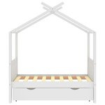 vidaXL Cadre de lit enfant avec tiroir blanc pin massif 70x140 cm