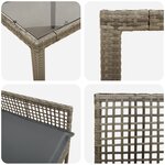 Ensemble de salle à manger de jardin 5 pièces vidaXL avec coussins en poly rotin gris