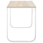 vidaXL Bureau d'ordinateur Blanc et chêne 110x60x73 cm Aggloméré