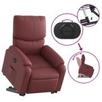 vidaXL Fauteuil inclinable électrique rouge bordeaux similicuir