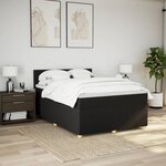 vidaXL Sommier à lattes de lit avec matelas Noir 140x200 cm Tissu