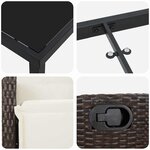 vidaXL Ensemble de salle à manger pour jardin 3 Pièces Marron polyrotin