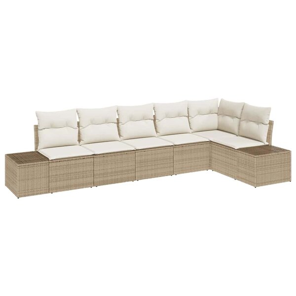 vidaXL Ensemble de canapé de jardin avec coussin 6 Pièces Beige et crème
