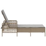 vidaXL Chaise longue Beige et gris clair Rattan PE 157 x 55 x 92 cm