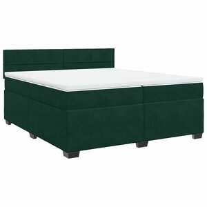 vidaXL Sommier à lattes de lit et matelas Vert foncé 200x200cm Velours