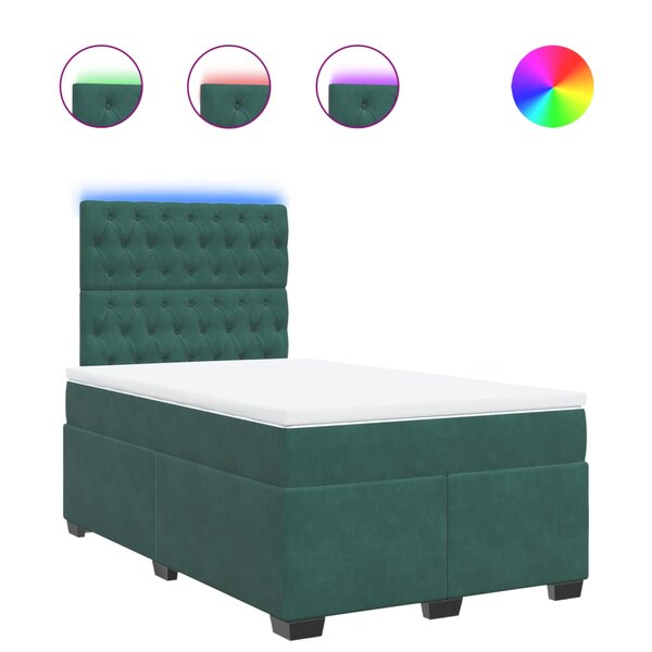 vidaXL Sommier à lattes de lit et matelas Vert foncé 120x200cm Velours