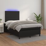 vidaXL Sommier à lattes de lit matelas LED noir 120x190 cm similicuir