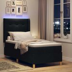 vidaXL Lit à ressorts avec matelas Noir 100 x 200 cm tissu