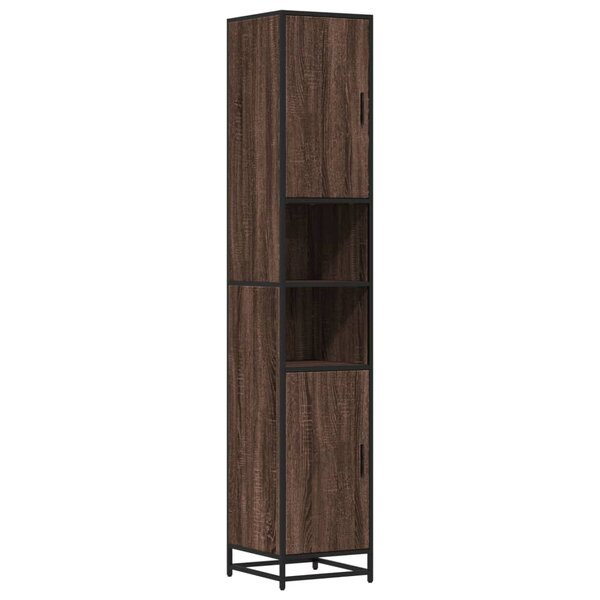 vidaXL Armoire de salle de bain chêne marron bois d'ingénierie métal