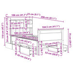 vidaXL Lit bibliothèque sans matelas 100x200 cm bois massif de pin