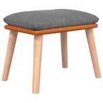 vidaXL Chaise à bascule avec repose-pied Gris clair Tissu