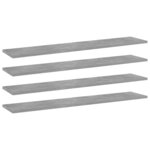 vidaXL Panneaux de bibliothèque 4 Pièces gris béton bois d’ingénierie