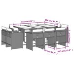 vidaXL Ensemble à manger de jardin et coussins 11 Pièces mélange beige