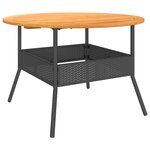 vidaXL Table de jardin et dessus en bois d'acacia noir résine tressée