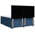 vidaXL Sommier à lattes de lit avec matelas Bleu 180x200 cm Tissu