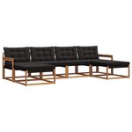 vidaXL Ensemble de canapés d'extérieur 6 pc Naturel et Noir