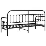 vidaXL Cadre de Lit Black Daybed 80x200 cm Acier