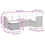 vidaXL Salon de jardin avec coussins 6 Pièces marron résine tressée