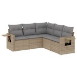 vidaXL Salon de jardin avec coussins 5 Pièces beige résine tressée