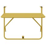 vidaXL Table de balcon suspendue pliable - Or  60x40 cm  Acier