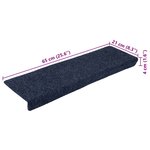 vidaXL Tapis d'escalier autocollants 5 pièces 65 x 21 x 4 cm Anthracite Bord rectangulaire