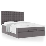 VidaXL Cadre de lit ottoman avec matelas gris 140x190 cm similicuir