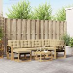 vidaXL Ensemble de canapés d'extérieur 7 pc Blanc et Beige