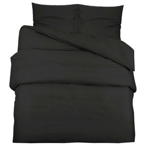 vidaXL Ensemble de housse de couette Noir 140x200 cm Coton