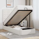 VidaXL Cadre de lit ottoman avec matelas blanc 100x200 cm similicuir