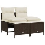 vidaXL Salon de jardin avec coussins 5 Pièces marron résine tressée