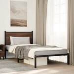 vidaXL Cadre de lit en métal sans matelas chêne marron 100x190 cm