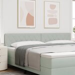 Tête de lit vidaXL en velours gris clair matelassée avec des boutons en cristal de 200 cm