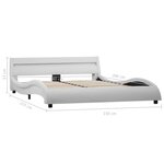 vidaXL Cadre de lit avec LED Blanc Similicuir 140 x 200 cm