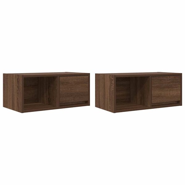 vidaXL Meuble TV 2 Pièces chêne marron 60x31x25 5 cm bois d'ingénierie