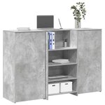 vidaXL Bureau de réception gris béton 155x50x103 5cm bois d'ingénierie