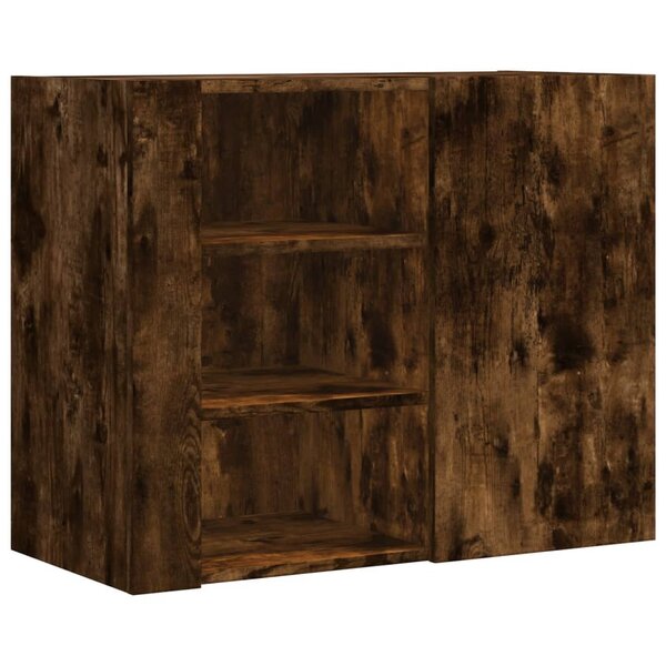 vidaXL Armoire murale chêne fumé 75x35x60 cm bois d'ingénierie