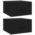 vidaXL Tables de chevet murales 2 Pièces Noir 35x35x20 cm