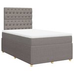 vidaXL Sommier à lattes de lit avec matelas taupe 120x190 cm tissu