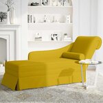 vidaXL Fauteuil long avec traversin et accoudoir droit jaune velours