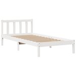 vidaXL Lit bibliothèque sans matelas blanc 90x200cm bois de pin massif
