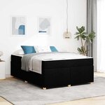 vidaXL Cadre de lit avec matelas avec matelas Noir 140 x 200 cm tissu