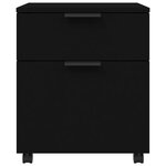 vidaXL Classeur mobile avec roues noir 45x38x54 cm bois d'ingénierie