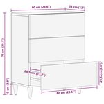 vidaXL Armoires de rangement et casiers Marron 60 x 33 x 75 cm