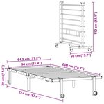 vidaXL Cadre de lit sans matelas pliable noir 90x200 cm acier