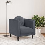 vidaXL Fauteuil avec coussin gris foncé velours