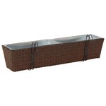vidaXL Garde-Corps 2 pc Marron 80 x 17 x 17 cm métal