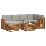 vidaXL Ensemble de canapés d'extérieur 7 pc Gris Naturel et Clair